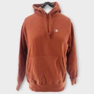 Champion Reverse Weave Hoodie Women's L Orange Sweater Active Athletic